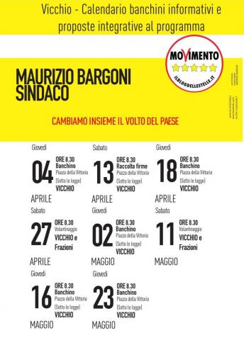 Raccolta firme anche per Cinque Stelle Vicchio. Ecco il calendario con gli incontri fino al giorno delle elezioni. Raccolta firme anche per Cinque Stelle Vicchio. Ecco il calendario con gli incontri fino al giorno delle elezioni.
