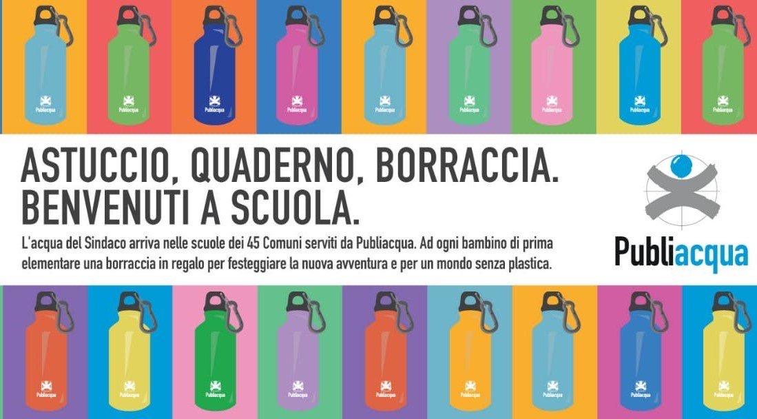 Anche a Vicchio le borracce di Publiacqua per i bambini di prima.